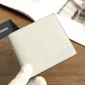【AT6074】Loeweスペイン高級レザーウォレット、ミニマリズムデザイン、灰色、ビジネスファッションアクセサリー | Loewe Madrid