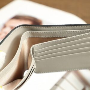 【AT6074】Loeweスペイン高級レザーウォレット、ミニマリズムデザイン、灰色、ビジネスファッションアクセサリー | Loewe Madrid