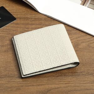 【AT6074】Loeweスペイン高級レザーウォレット、ミニマリズムデザイン、灰色、ビジネスファッションアクセサリー | Loewe Madrid