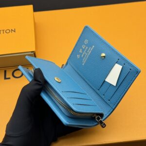 【AT6083】ルイ・ヴィトンの革財布 - ブルーエンプレイントレザーで作られた高級なカードホルダー | Louis Vuitton Paris