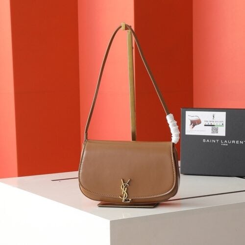 【AT6107】Saint Laurent（サンローラン）Voltaire mini アンダーバッグ - キャラメルブラウンレザー製小型ハンドバッグ | YSL