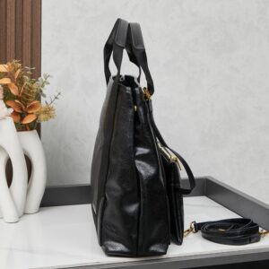 【AT6148】バレンシアガBalenciaga純黒牛革Cabasトートバッグ、上品で洗練されたデザイン、オフィス通勤やビジネスミーティングに最適！ | Balenciaga