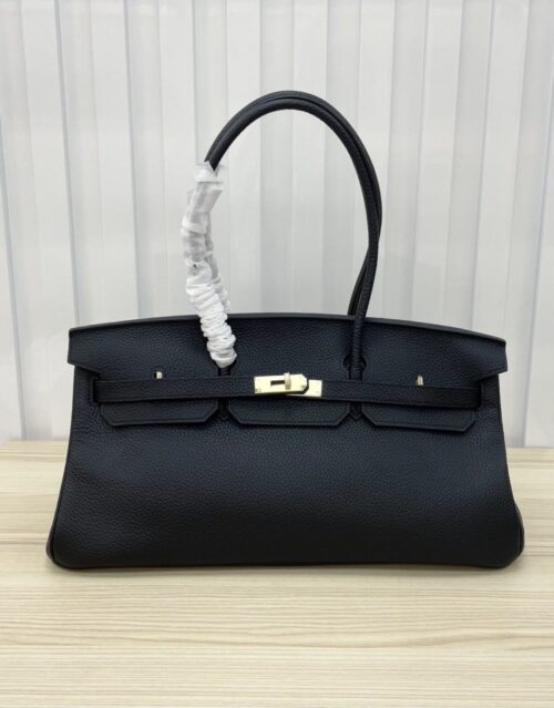 【AT6165】エルメス ショルダーバーキン 42cm 黒い牛革ショルダーバッグ | Hermès