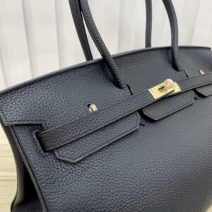 【AT6165】エルメス ショルダーバーキン 42cm 黒い牛革ショルダーバッグ | Hermès