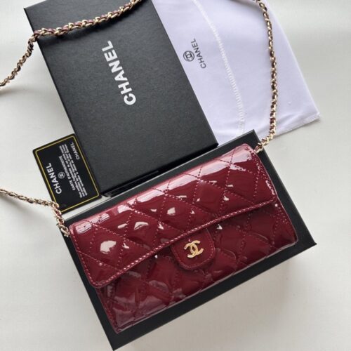 【AT6171】シャネル キャビア皮 エナメルチェーンバッグ ゴージャスな高級ファッションアクセサリー | Chanel
