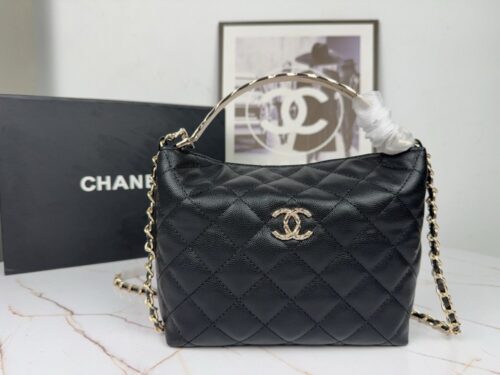 【AT6184】シャネル ダイヤ柄リザード型押し牛革ハンドバッグ | Chanel