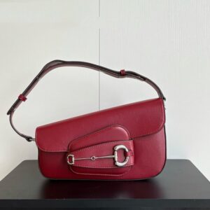 【AT6201】Gucci 1955ハースバッグ - ワインレッドの革製ハンドバッグ、洗練されたエレガンスとクラシックな融合 | Gucci