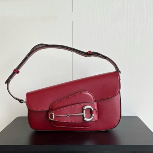 【AT6201】Gucci 1955ハースバッグ - ワインレッドの革製ハンドバッグ、洗練されたエレガンスとクラシックな融合 | Gucci