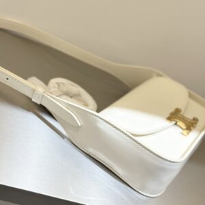 【AT6207】CELINEの白いエナメル加工アクセントバッグ、ハイエンドなアート作品のような優雅さと贅沢さを演出 | Celine
