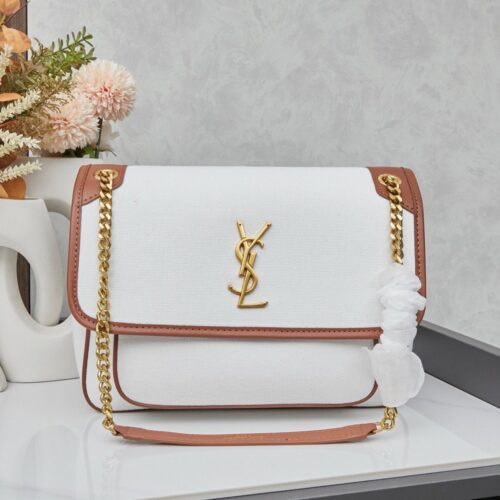 【AT6232】YSL Niki リネン 斜めがけバッグ - エレガントなファッションアイテム | Yves Saint Laurent