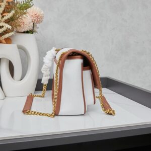 【AT6234】イヴ・サンローランYSL ローズゴールドアクセント リネンショルダーバッグ | YSL