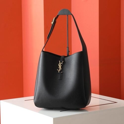 【AT6253】イヴ・サンローラン黒色プレミアム仔牛革ホーボーバッグ エレガントな都会の女性向け | Saint Laurent Paris