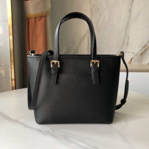 【AT6287】マイケル・コースのクラシックなブラックレザーミニトートバッグ | MK