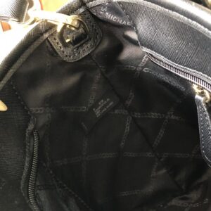 【AT6287】マイケル・コースのクラシックなブラックレザーミニトートバッグ | MK