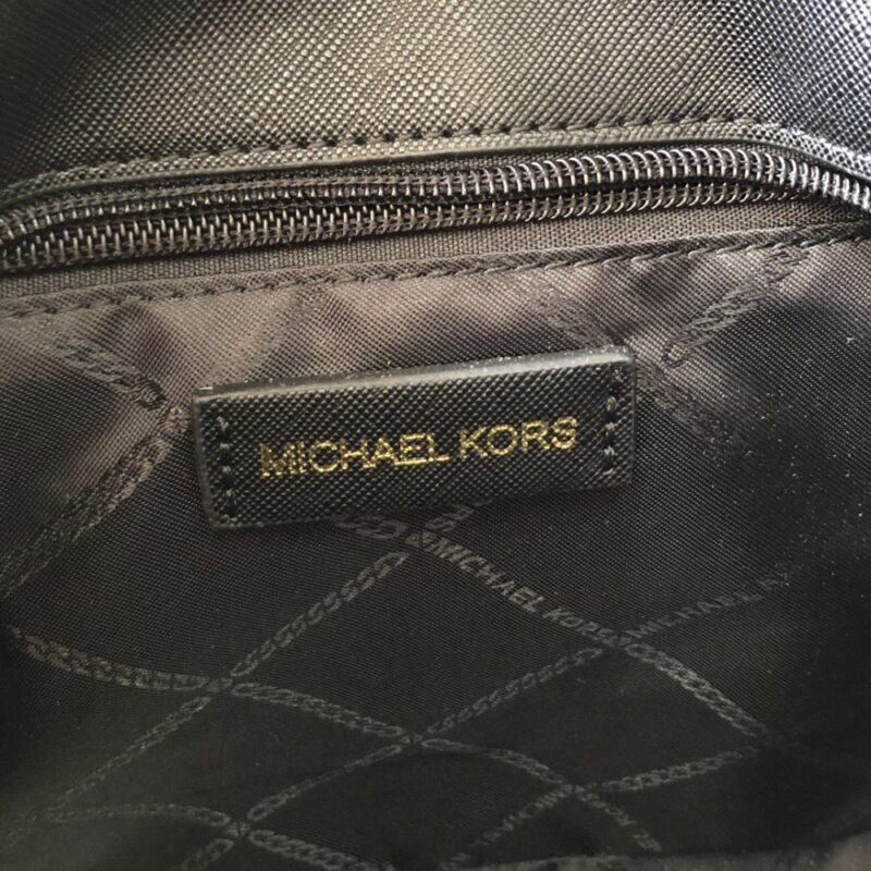 【AT6287】マイケル・コースのクラシックなブラックレザーミニトートバッグ | MK