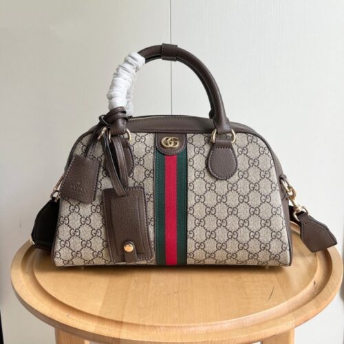 【AT6316】グッチ Ophidiaボストンバッグ - エレガントなGGスプリーム生地と特徴的なデザイン | Gucci Italy