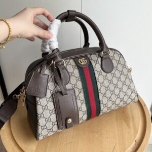 【AT6316】グッチ Ophidiaボストンバッグ - エレガントなGGスプリーム生地と特徴的なデザイン | Gucci Italy