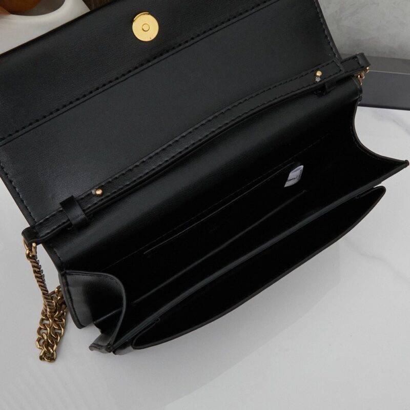 【AT6337】YSL（イヴ・サンローラン）黒色チェーンバッグ - 高級牛革製品の美学と機能性 | Saint Laurent Paris