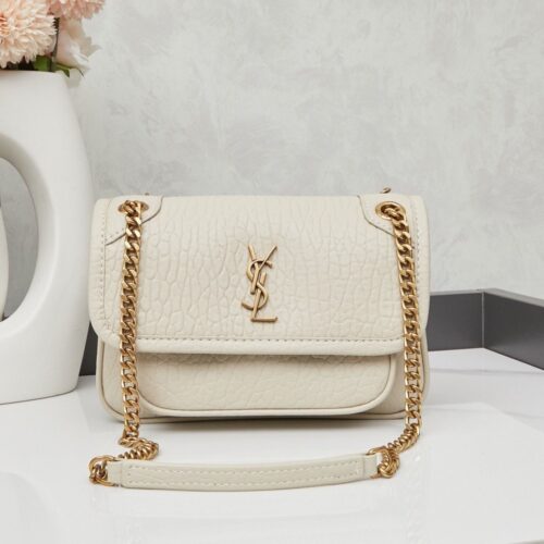 【AT6341】YSL NIKIミニショルダーバッグ - 優雅なスエード羊革バッグ、フランスのハイエンドデザイン美学からインスパイア | Yves Saint Laurent
