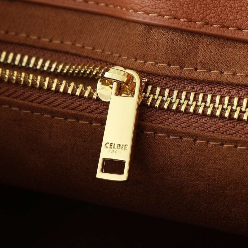 【AT6383】セリーヌCeline レザートートバッグ 優雅でおしゃれなアプリコットカラー | Celine Paris