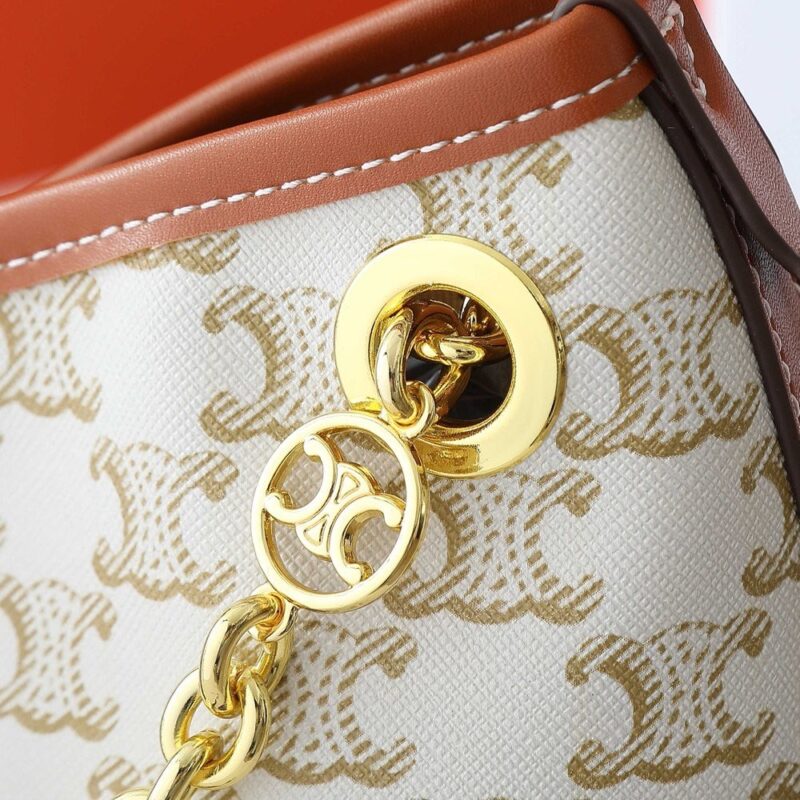 【AT6387】セリーヌパリのエレガントなTriompheキャンバスハンドバッグ | Celine Paris