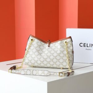 【AT6387】セリーヌパリのエレガントなTriompheキャンバスハンドバッグ | Celine Paris