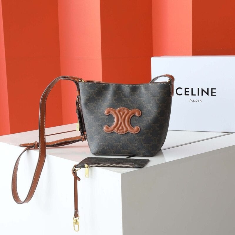 【AT6391】CELINE Paris トリオンフロゴ ミニバケツバッグ | Celine Paris