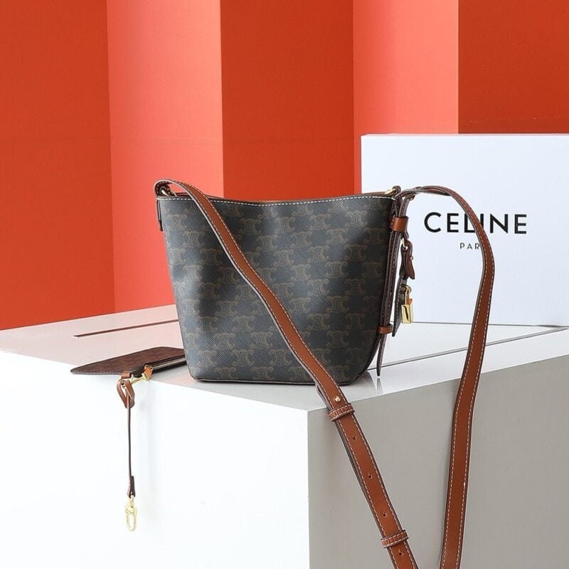 【AT6391】CELINE Paris トリオンフロゴ ミニバケツバッグ | Celine Paris