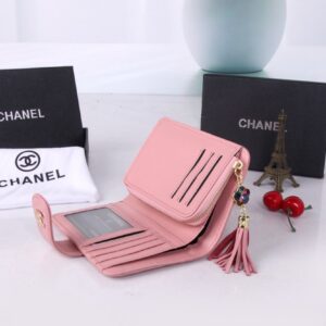 【AT7095】シャネルのラムスキンウォレット - ピンクのクラシックなダイヤ柄デザイン | Chanel Paris