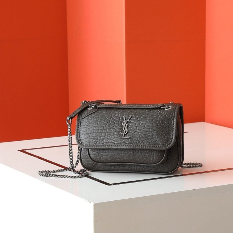 【AT7128】サンローラン ニキミニショルダーバッグ: エレガントな羊皮素材と金属チェーンデザイン | Yves Saint Laurent