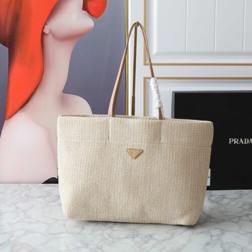 【AT7222】プラダ（Prada）ミラノ編みトートバッグ、夏の高級ファッション | Prada Italy