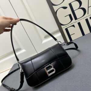 【AT7253】高級メゾンの贅沢な黒革バッグ、エレガントなファッションアイテム2025 | Balenciaga