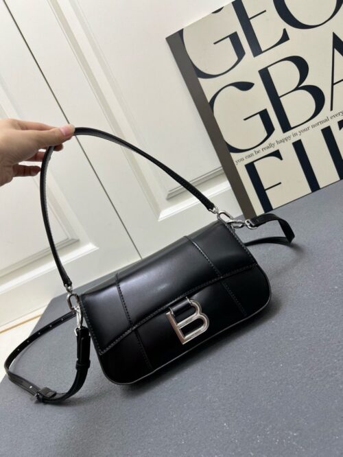 【AT7253】高級メゾンの贅沢な黒革バッグ、エレガントなファッションアイテム2025 | Balenciaga