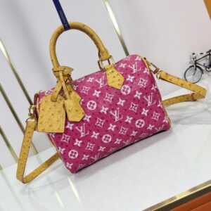 【AT7284】ルイ・ヴィトンのピンクモノグラム・プリント25cmスピーディ・ハンドバッグ | Louis Vuitton