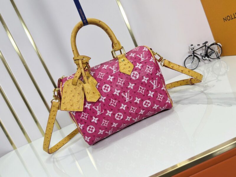 【AT7284】ルイ・ヴィトンのピンクモノグラム・プリント25cmスピーディ・ハンドバッグ | Louis Vuitton