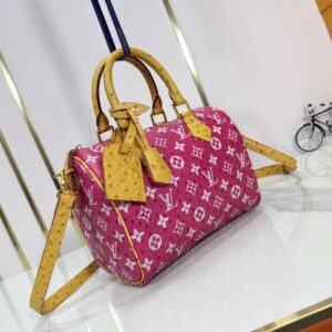 【AT7284】ルイ・ヴィトンのピンクモノグラム・プリント25cmスピーディ・ハンドバッグ | Louis Vuitton
