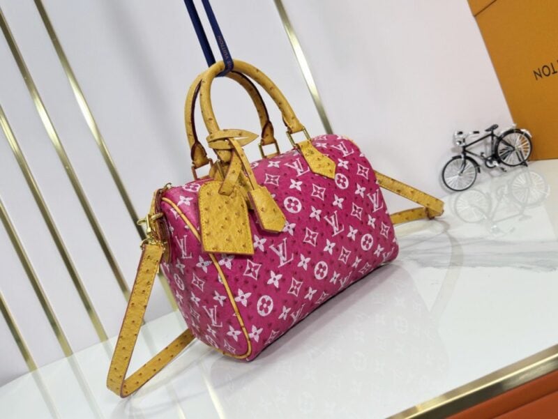 【AT7284】ルイ・ヴィトンのピンクモノグラム・プリント25cmスピーディ・ハンドバッグ | Louis Vuitton