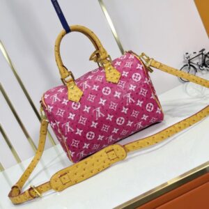 【AT7284】ルイ・ヴィトンのピンクモノグラム・プリント25cmスピーディ・ハンドバッグ | Louis Vuitton