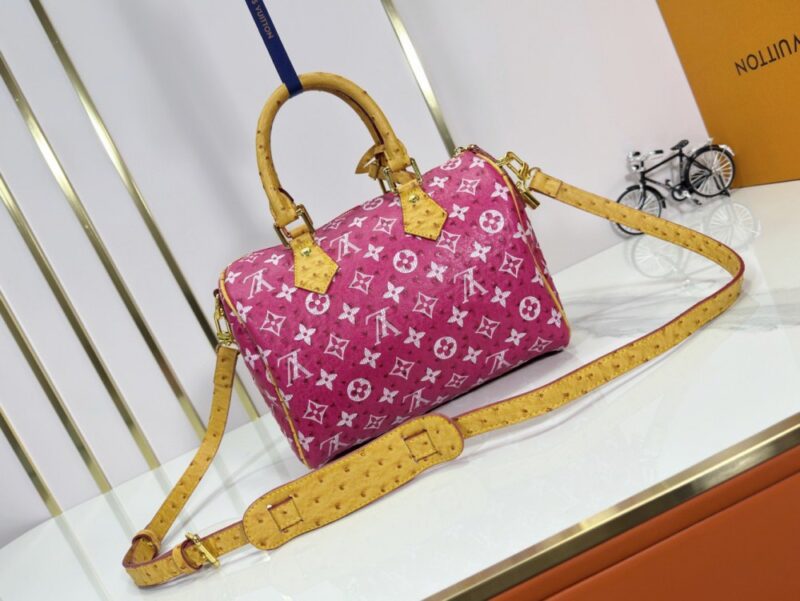 【AT7284】ルイ・ヴィトンのピンクモノグラム・プリント25cmスピーディ・ハンドバッグ | Louis Vuitton