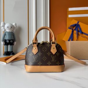 【AT7798】ルイ・ヴィトンNano Almaハンドバッグ - モノグラムコーティングキャンバスと牛革トリムの融合！ | Takashi Murakami