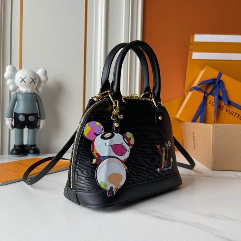 【AT7802】ルイ・ヴィトン × 村上隆 Nano Alma ハンドバッグ Epiレザー 黒 限定デザイン | Takashi Murakami