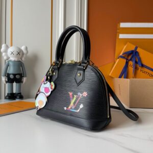 【AT7802】ルイ・ヴィトン × 村上隆 Nano Alma ハンドバッグ Epiレザー 黒 限定デザイン | Takashi Murakami