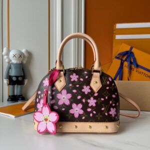 【AT7803】ルイ・ヴィトン Nano Alma ハンドバッグ - エレガントな桜柄デザイン、アートスタイル、高級感、軽量実用、多機能 | Takashi Murakami