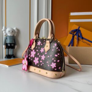 【AT7803】ルイ・ヴィトン Nano Alma ハンドバッグ - エレガントな桜柄デザイン、アートスタイル、高級感、軽量実用、多機能 | Takashi Murakami