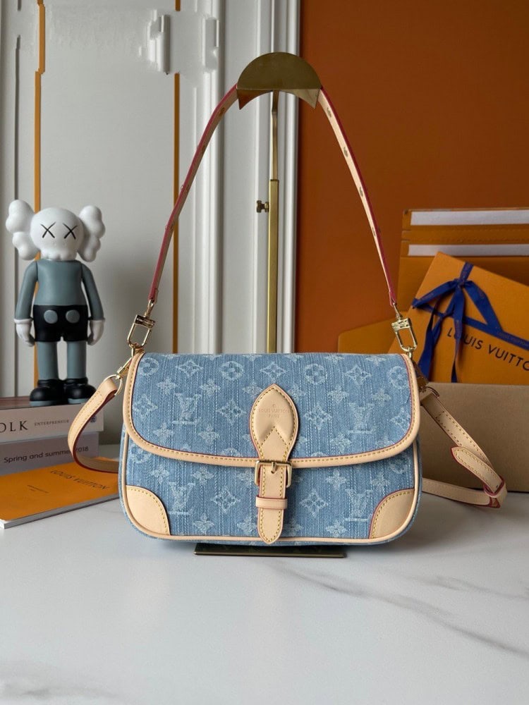 【AT7807】ルイ・ヴィトン デニムブルー バゲットバッグ - 都市ファッションアイテム | LV
