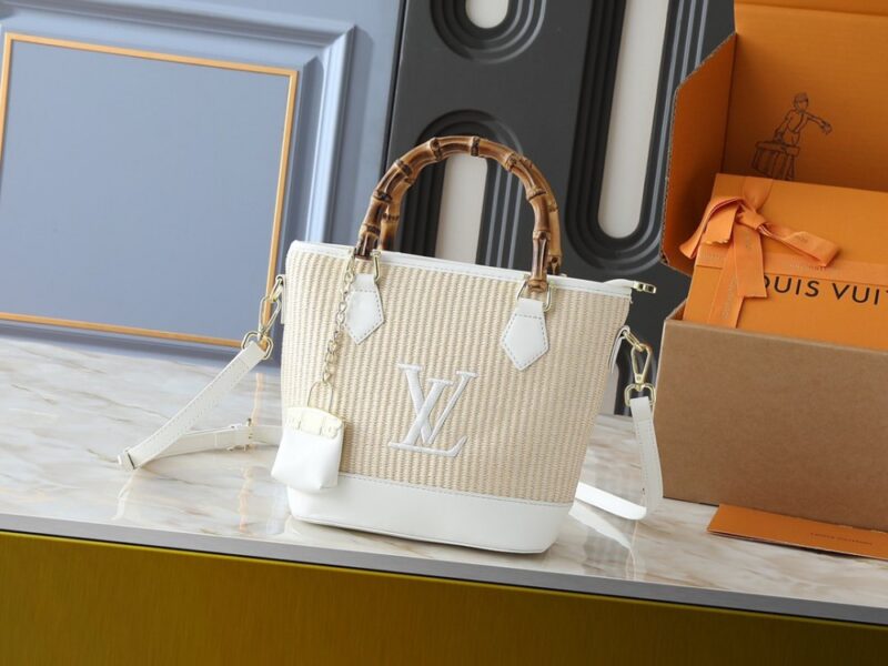 【AT7870】ルイ・ヴィトン竹ハンドルストローハンドバッグ、自然な優雅さと高級感を演出 | Louis Vuitton