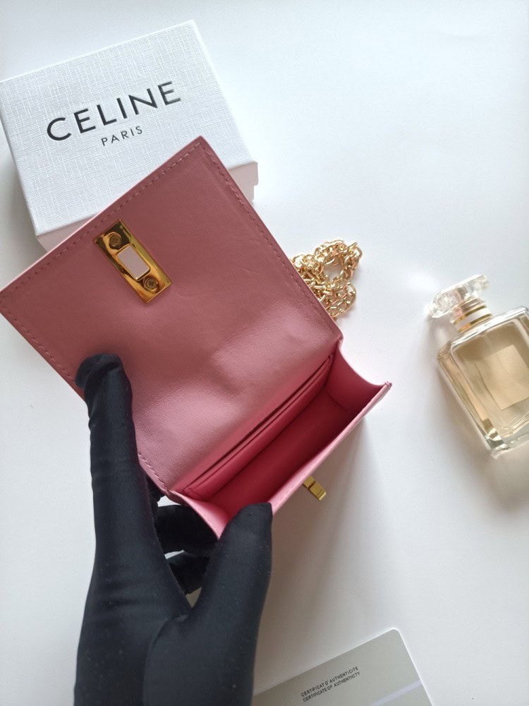 【AT8632】セリーヌパリ ピンクTriompheシリーズカードケース 豪華なクラシックデザイン | Céline
