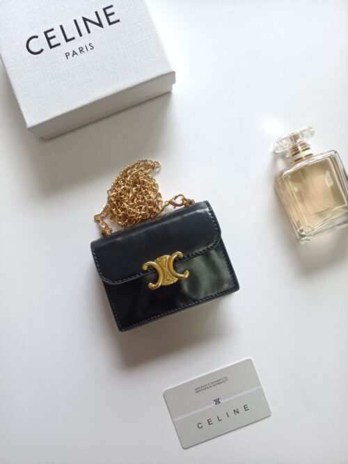 【AT8657】セリーヌの凱旋門シリーズ ミニチェーンカードバッグで都市のエレガンスを演出 | Céline