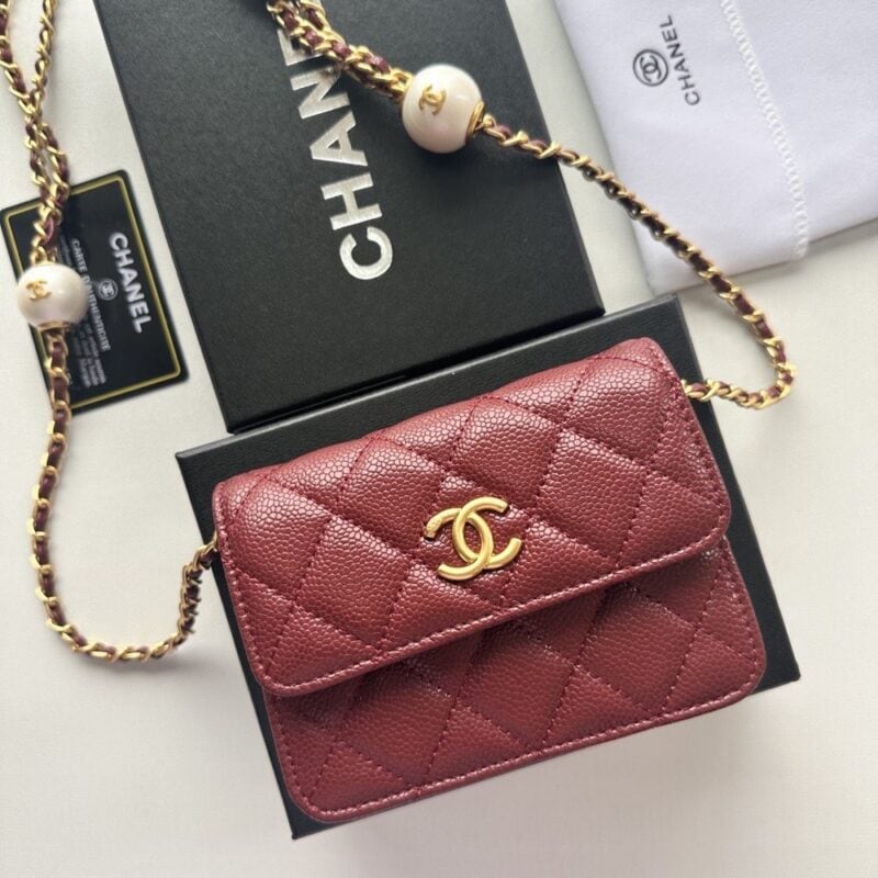 【AT8679】高級牛革小物ポシェットバッグ - ブランドのロゴ付き | Chanel Paris