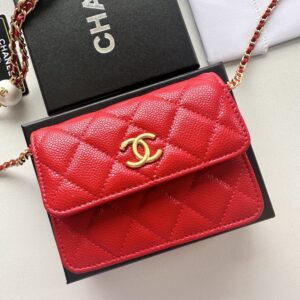 【AT8681】シャネル キャビアスキンCCロゴパールチェーンバッグ | Chanel Paris